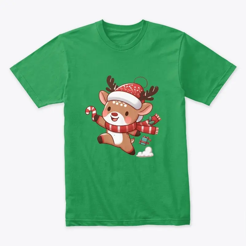 Christmas Cute Reindeer Premium T-Shirt